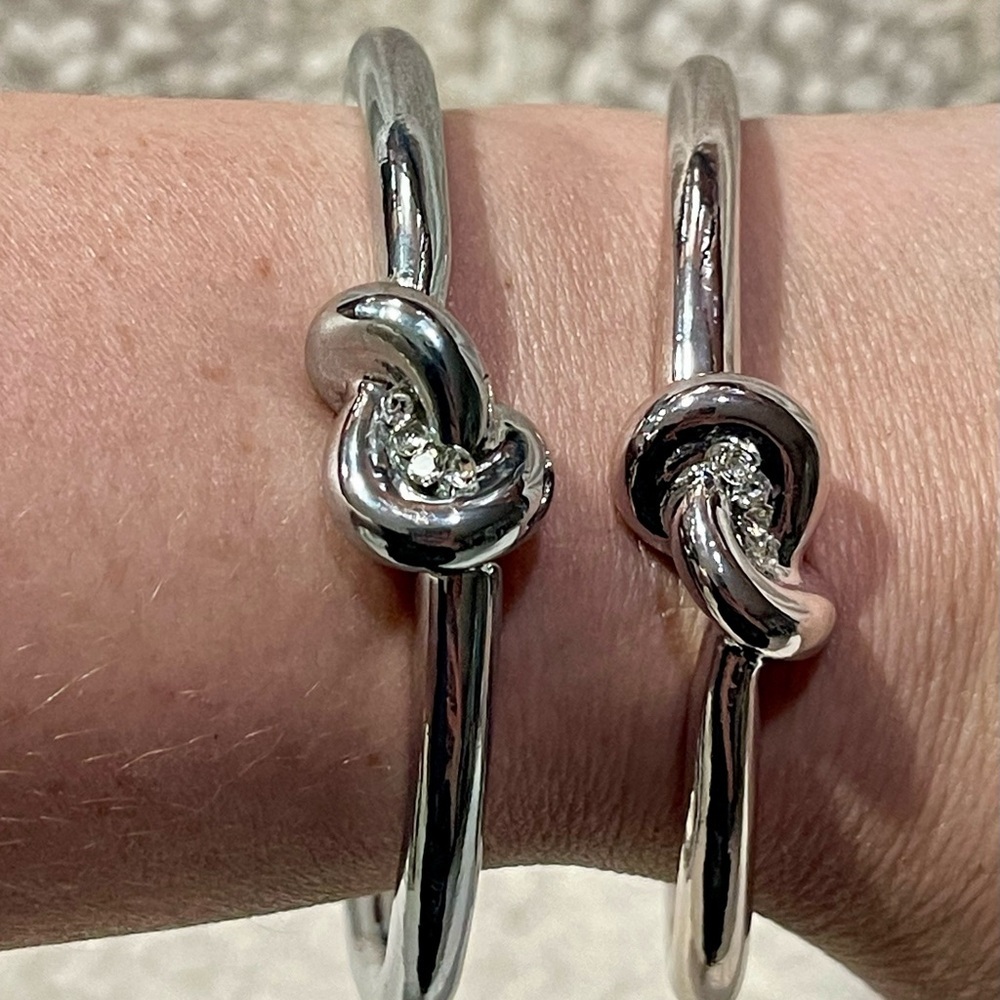 Elegant Silver Knot Friendship Bracelets